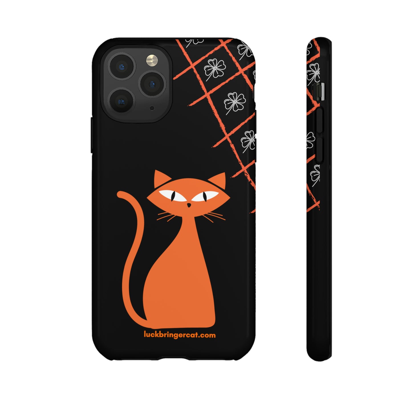 Cat Lovers Phone Case - iPhone, Samsung Galaxy, Google Pixel - Lucky Black Orange