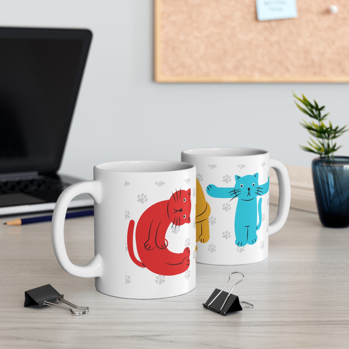 Cat Lovers Coffee Mug with Cute Colorful Cats