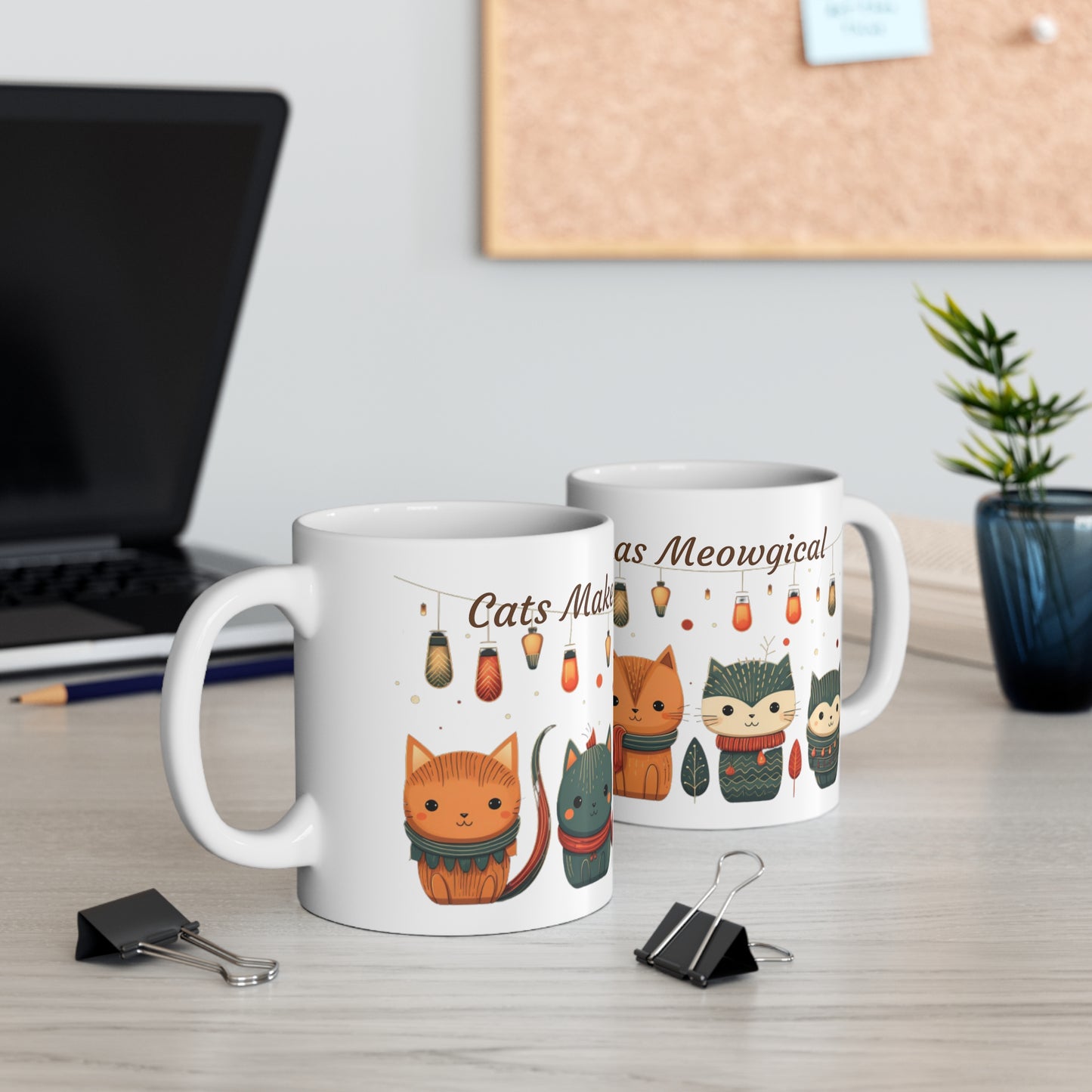 Cat Lovers Christmas Mug - Cats Make Christmas Meowgical