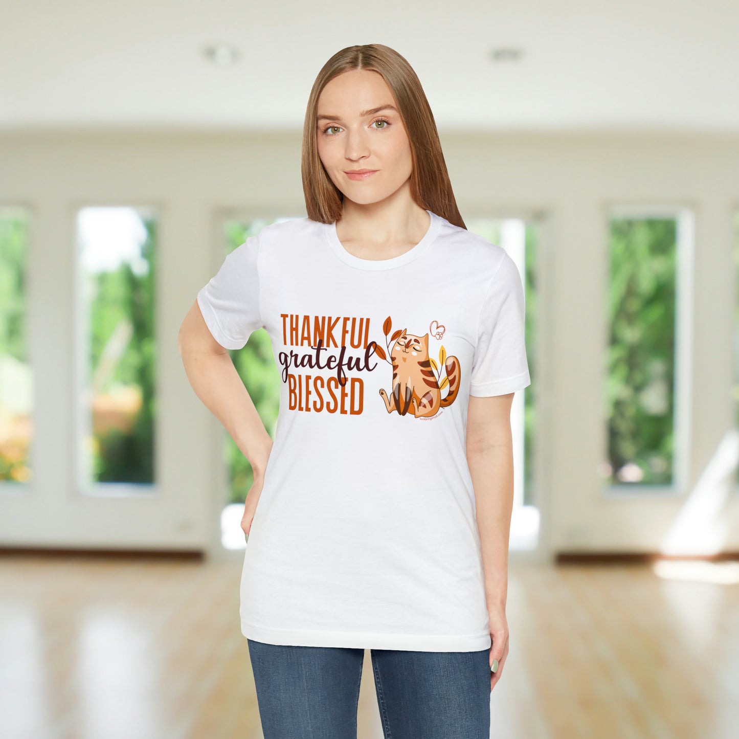 Thanksgiving T-shirt for Cat Lovers - Thankful Grateful Blessed