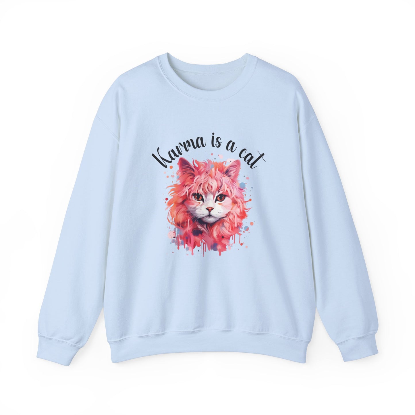 Crewneck Sweatshirt-Karma Is A Cat