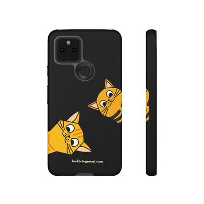 Cat Lovers Phone Case With Funny Orange Cats- iPhone, Samsung Galaxy and Google Pixel-Black