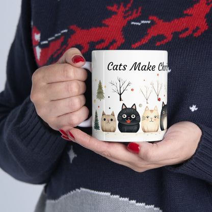 Cat Lovers Christmas Mug - Cats Make Christmas Meowgical -