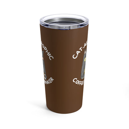 Funny Cat Coffee Lovers Insulated Travel Cup - Catastrophic Coffee Drinker Tumbler