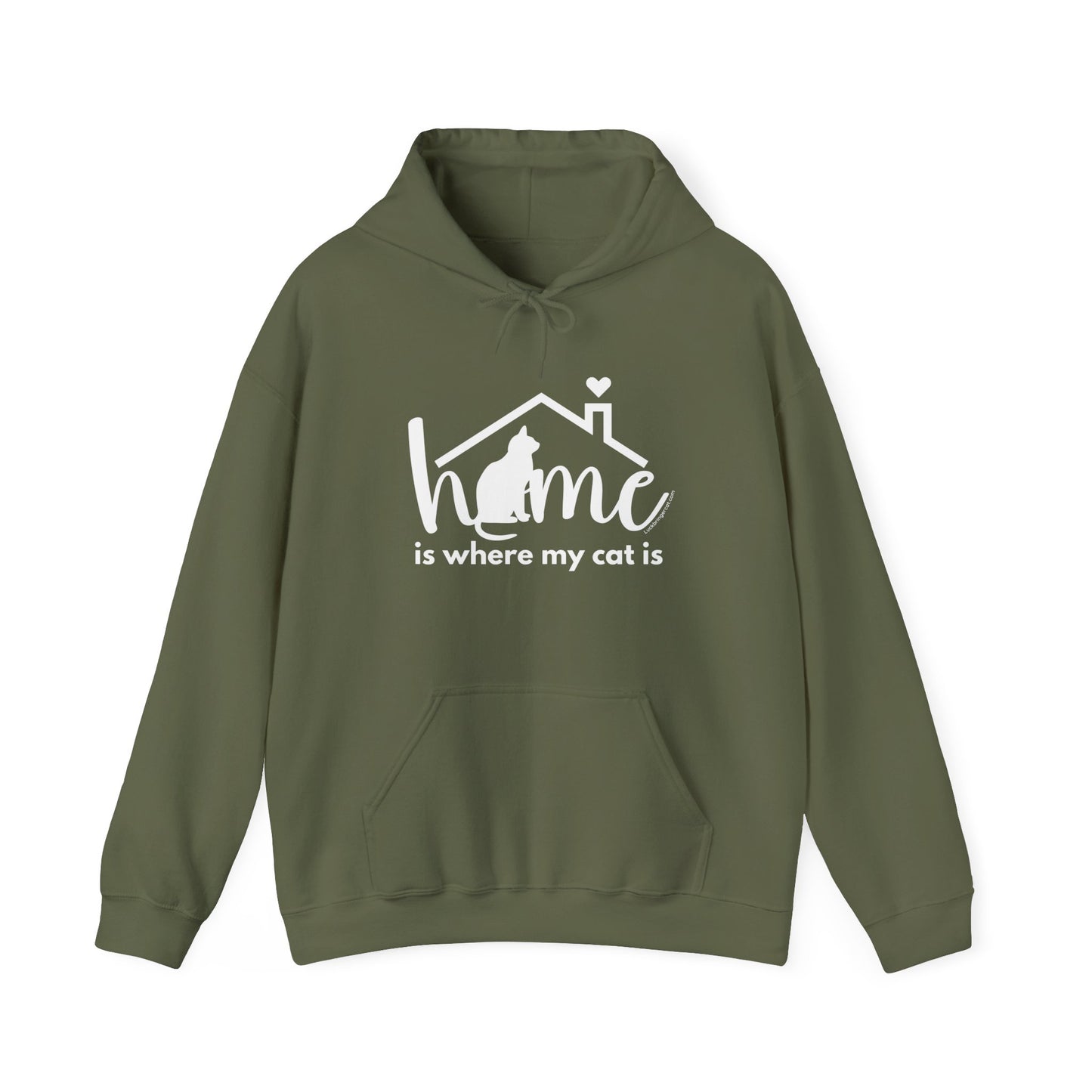 Hooded sweatshirt-Home is where my cat is