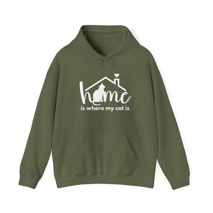 Hooded sweatshirt-Home is where my cat is