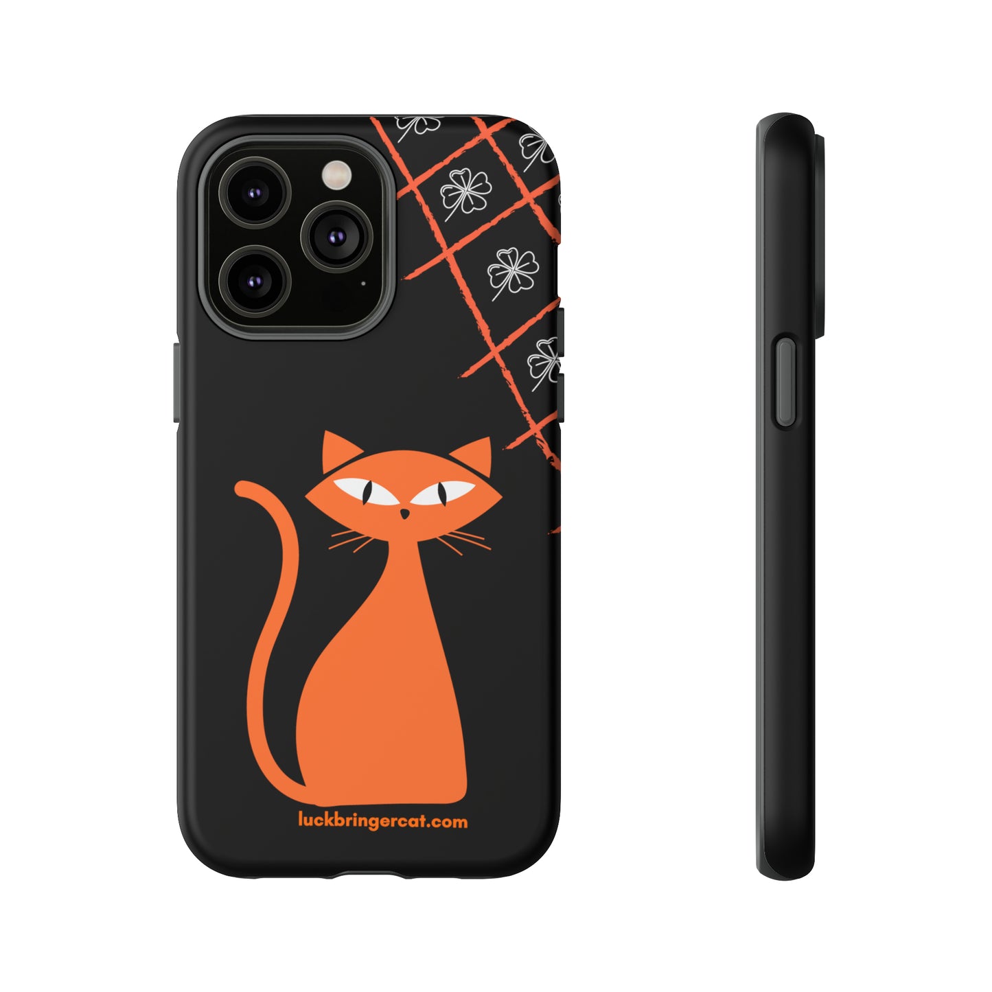 Cat Lovers Phone Case - iPhone, Samsung Galaxy, Google Pixel - Lucky Black Orange