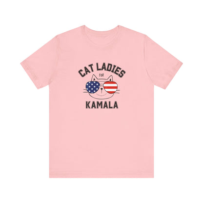 Cat Ladies For Kamala Harris T-Shirt-  2024 US President Election Shirt