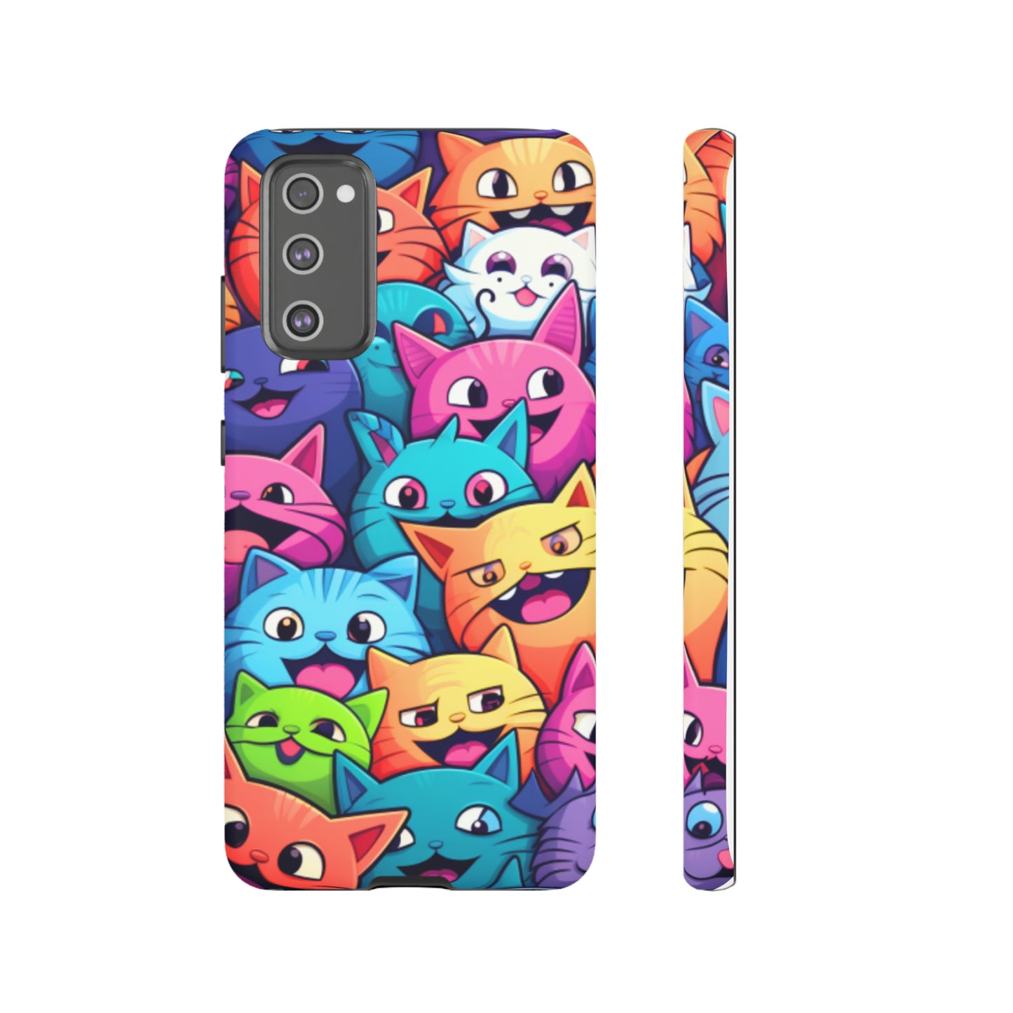 Premium-quality tough protective phone cases for iPhone and Samsung - Colourful Cats