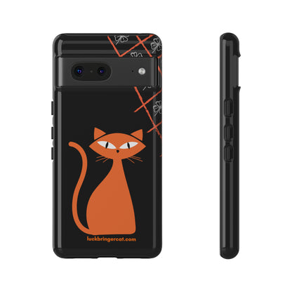 Cat Lovers Phone Case - iPhone, Samsung Galaxy, Google Pixel - Lucky Black Orange