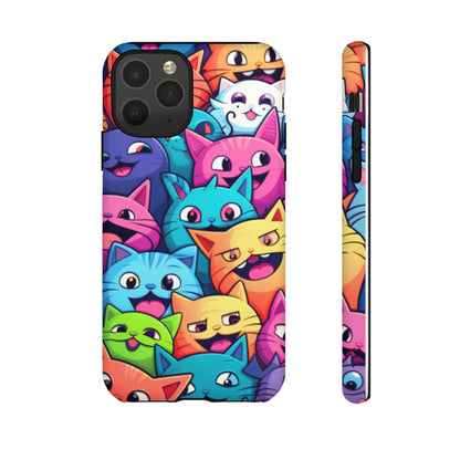 Premium-quality tough protective phone cases for iPhone and Samsung - Colourful Cats