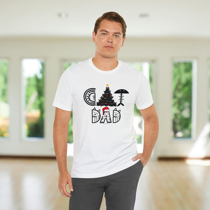 Cat Dad Christmas T-shirt With Black Cats Christmas Tree