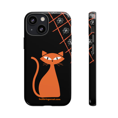 Cat Lovers Phone Case - iPhone, Samsung Galaxy, Google Pixel - Lucky Black Orange