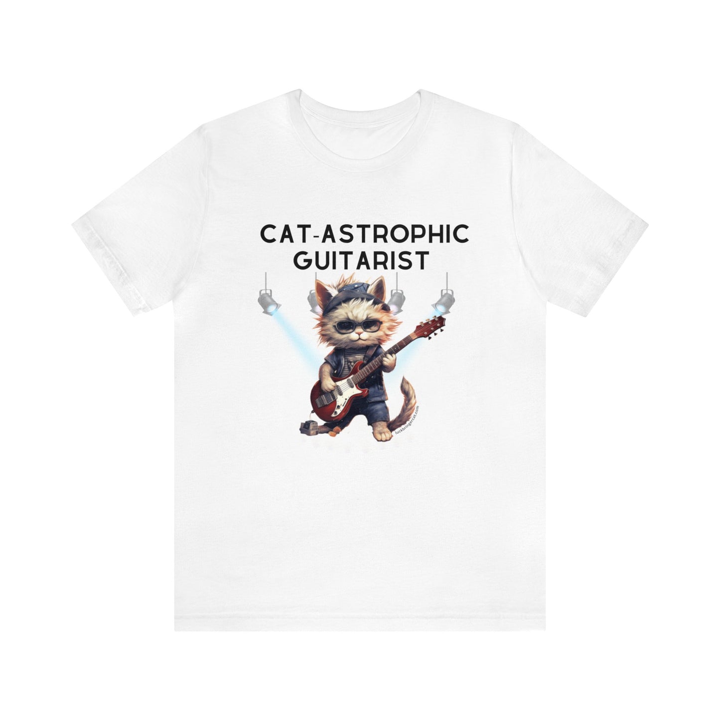 Unisex Cotton T-shirt - Catastrophic Guitarist Shirt for Cat Lovers