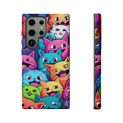 Premium-quality tough protective phone cases for iPhone and Samsung - Colourful Cats