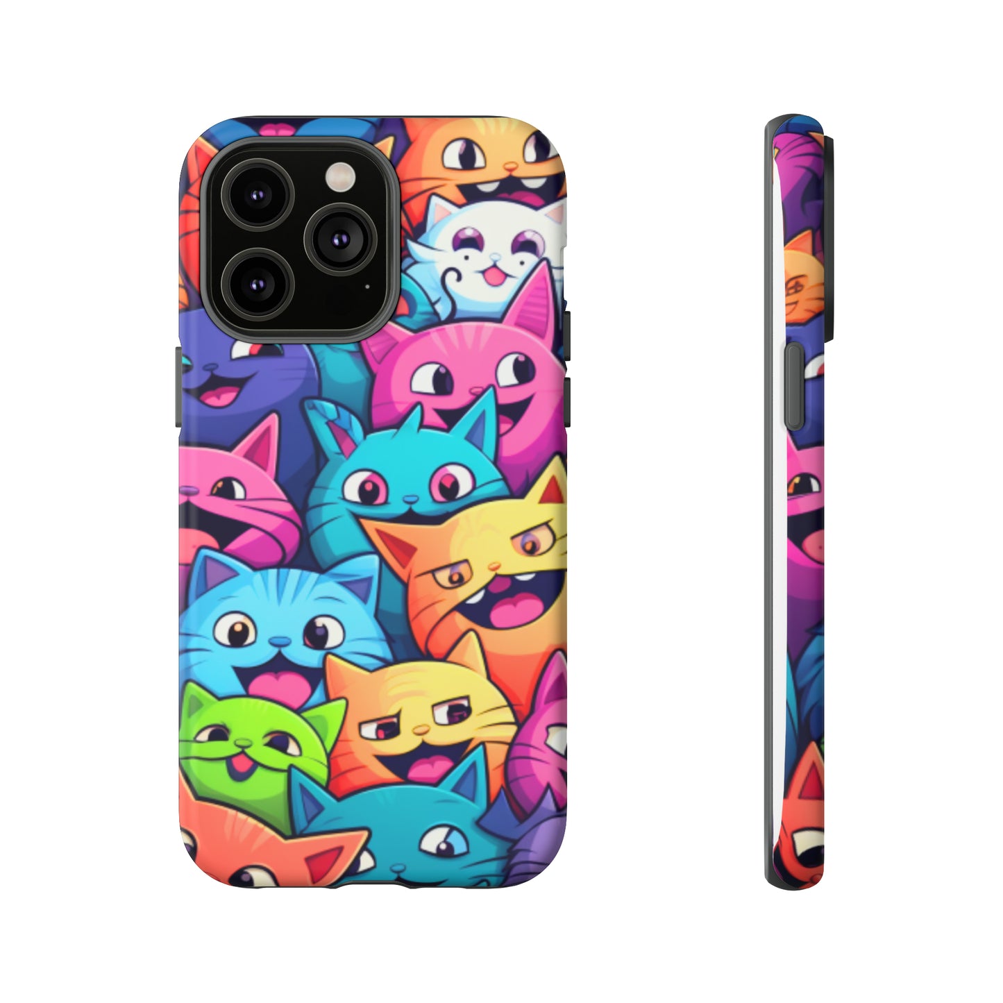 Premium-quality tough protective phone cases for iPhone and Samsung - Colourful Cats