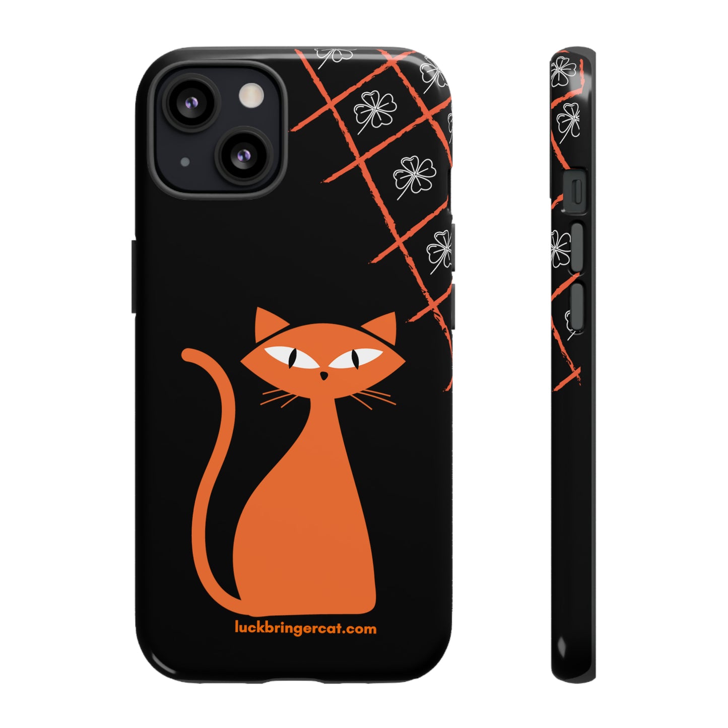 Cat Lovers Phone Case - iPhone, Samsung Galaxy, Google Pixel - Lucky Black Orange