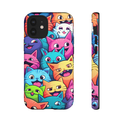 Premium-quality tough protective phone cases for iPhone and Samsung - Colourful Cats