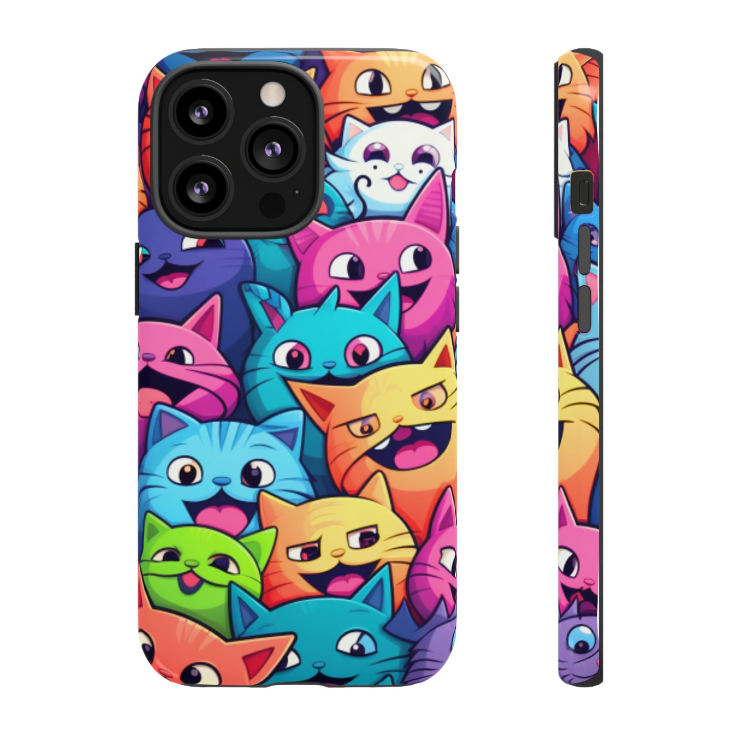 Premium-quality tough protective phone cases for iPhone and Samsung - Colourful Cats