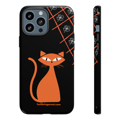 Cat Lovers Phone Case - iPhone, Samsung Galaxy, Google Pixel - Lucky Black Orange