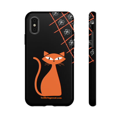 Cat Lovers Phone Case - iPhone, Samsung Galaxy, Google Pixel - Lucky Black Orange