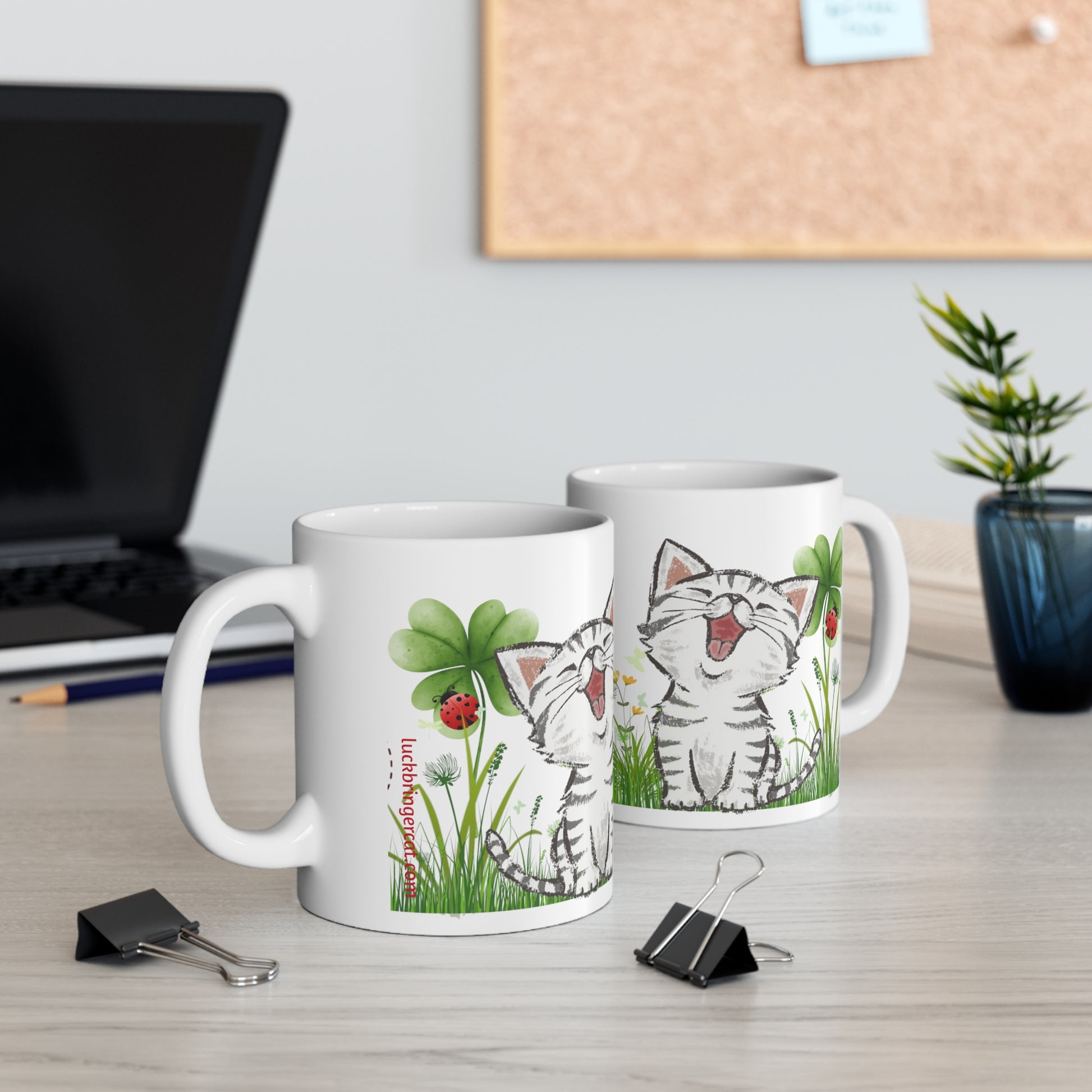 cat kitten  lovers mug- ceramic coffee mug with cute happy kitten perfect gift for cat moms or animal lovers 