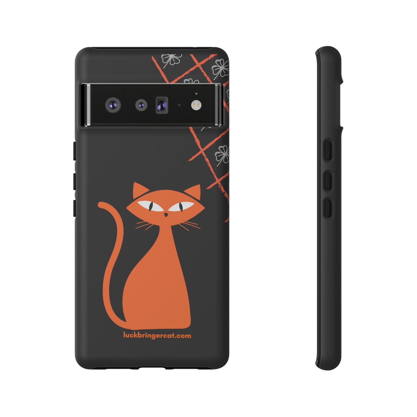 Cat Lovers Phone Case - iPhone, Samsung Galaxy, Google Pixel - Lucky Black Orange