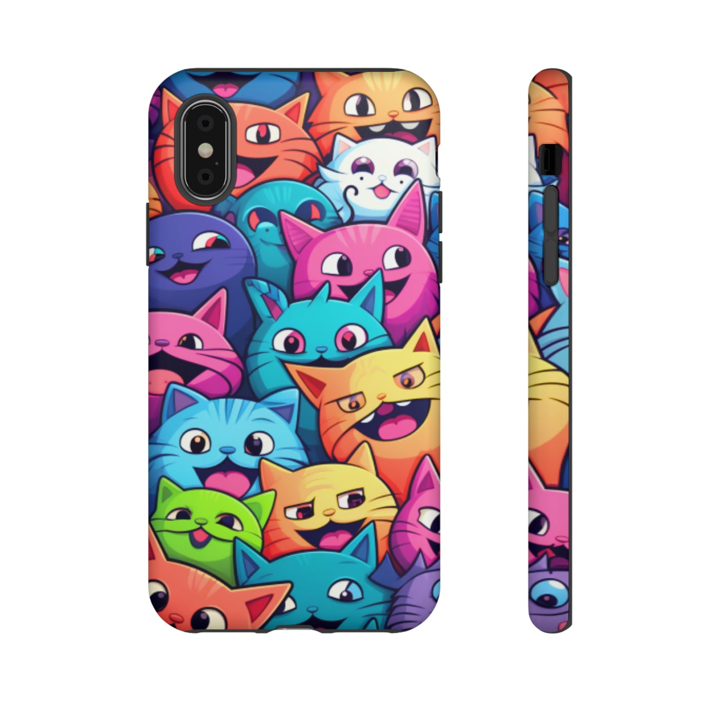 Premium-quality tough protective phone cases for iPhone and Samsung - Colourful Cats