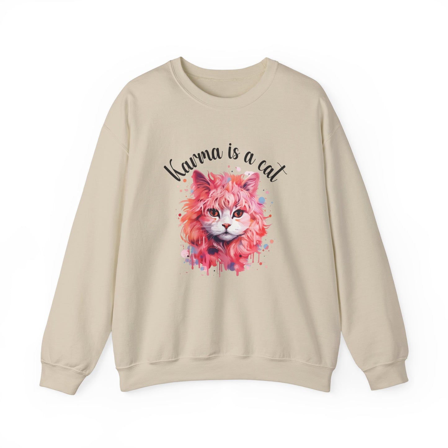 Crewneck Sweatshirt-Karma Is A Cat