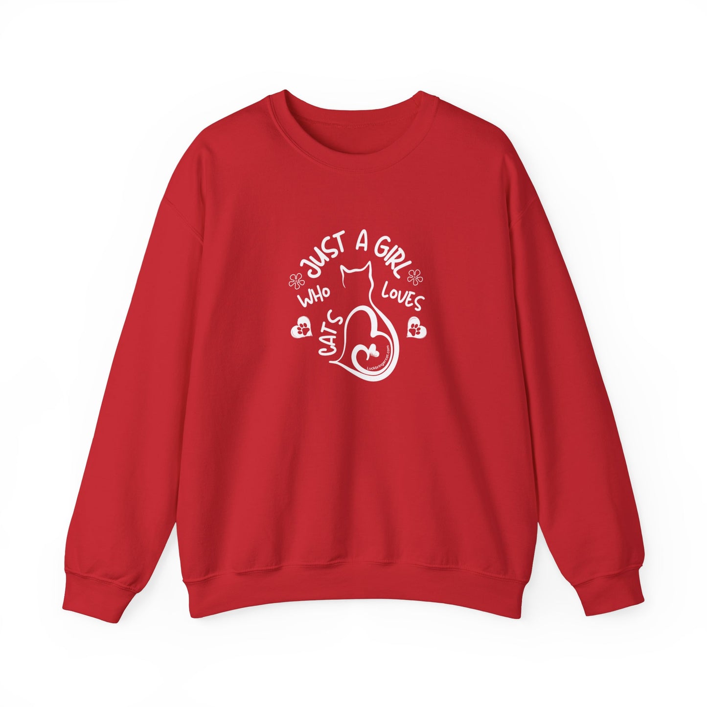 Cat Lover Girls Sweatshirt - Just a Girl Who Loves Cats - Crewneck Sweater