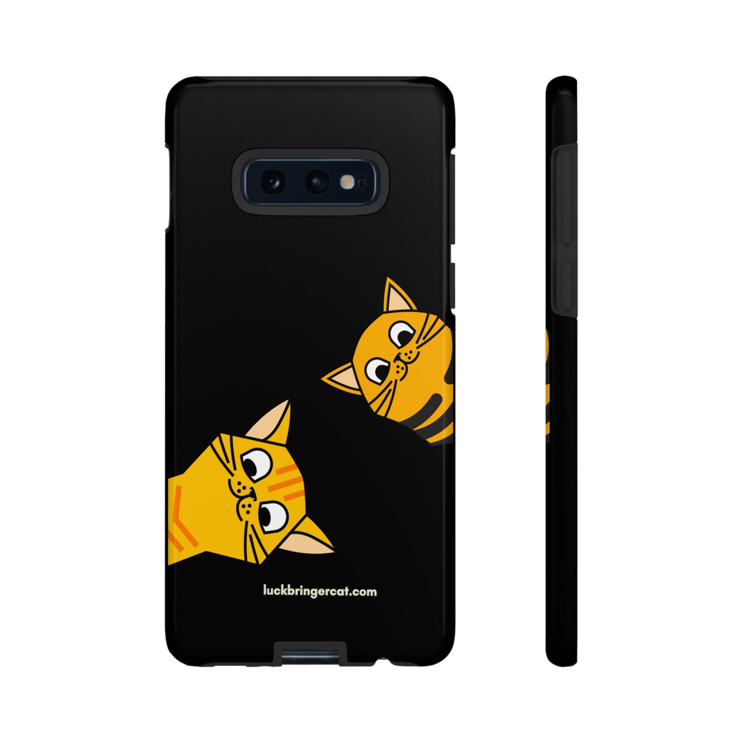 Cat Lovers Phone Case With Funny Orange Cats- iPhone, Samsung Galaxy and Google Pixel-Black