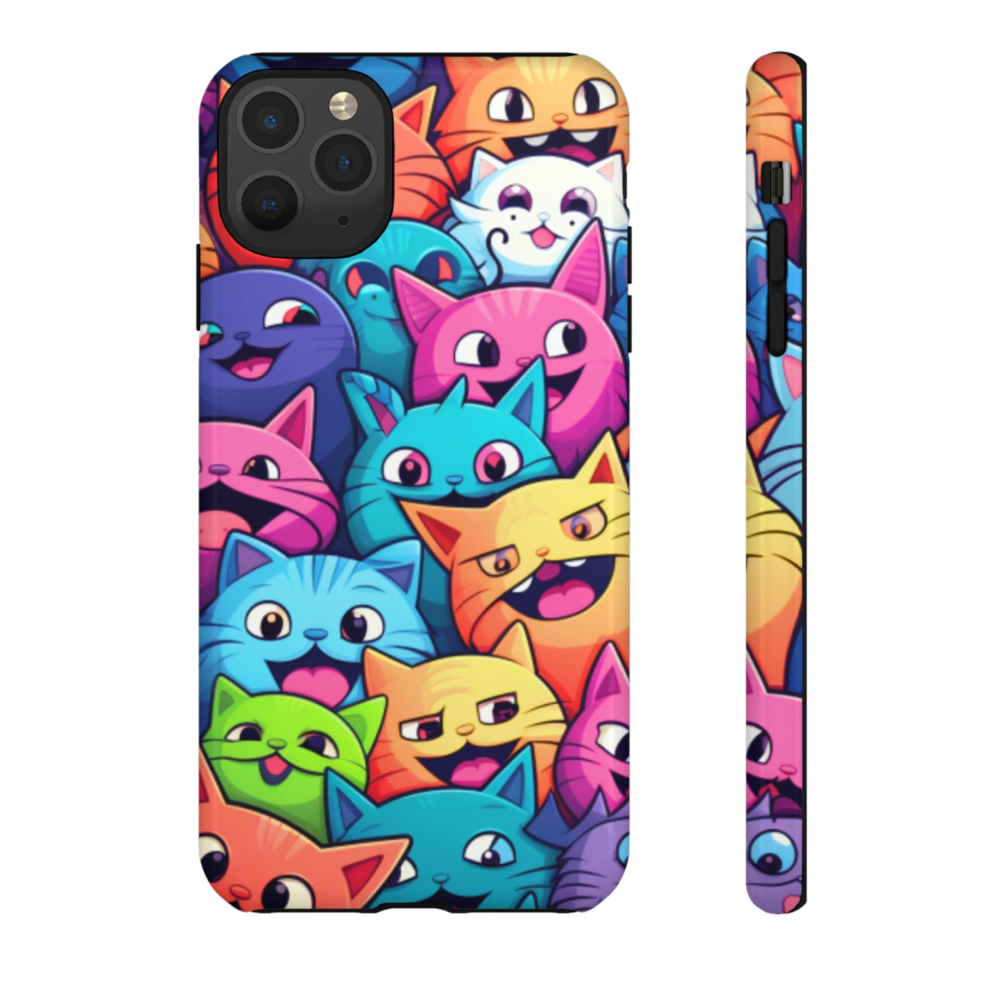 Premium-quality tough protective phone cases for iPhone and Samsung - Colourful Cats