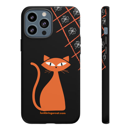 Cat Lovers Phone Case - iPhone, Samsung Galaxy, Google Pixel - Lucky Black Orange