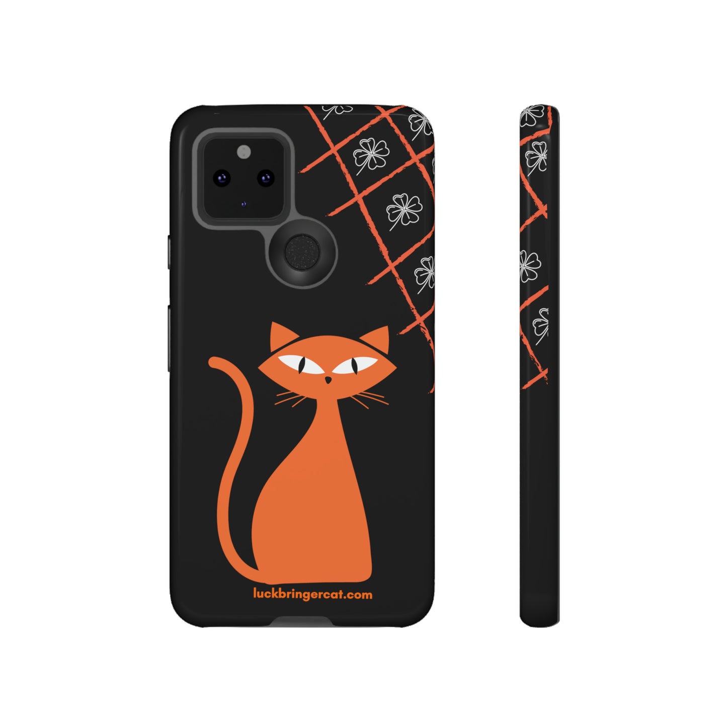 Cat Lovers Phone Case - iPhone, Samsung Galaxy, Google Pixel - Lucky Black Orange