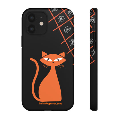 Cat Lovers Phone Case - iPhone, Samsung Galaxy, Google Pixel - Lucky Black Orange