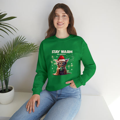 Graphic Christmas Sweatshirt for Cat Lovers - Stay Warm and Christmassy