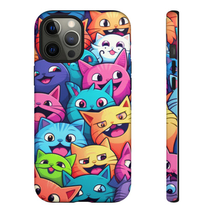 Premium-quality tough protective phone cases for iPhone and Samsung - Colourful Cats