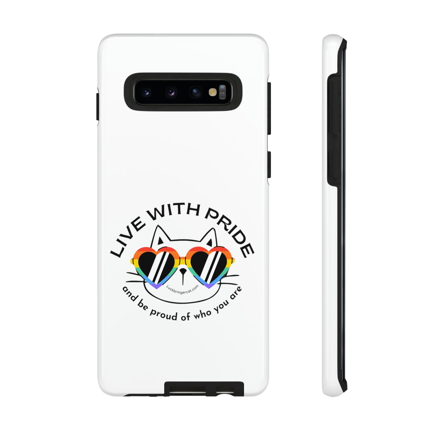 Pride Phone Case-Cat Lovers- iPhone, Samsung Galaxy, Google Pixel-LGBTQ+ Community Support-White