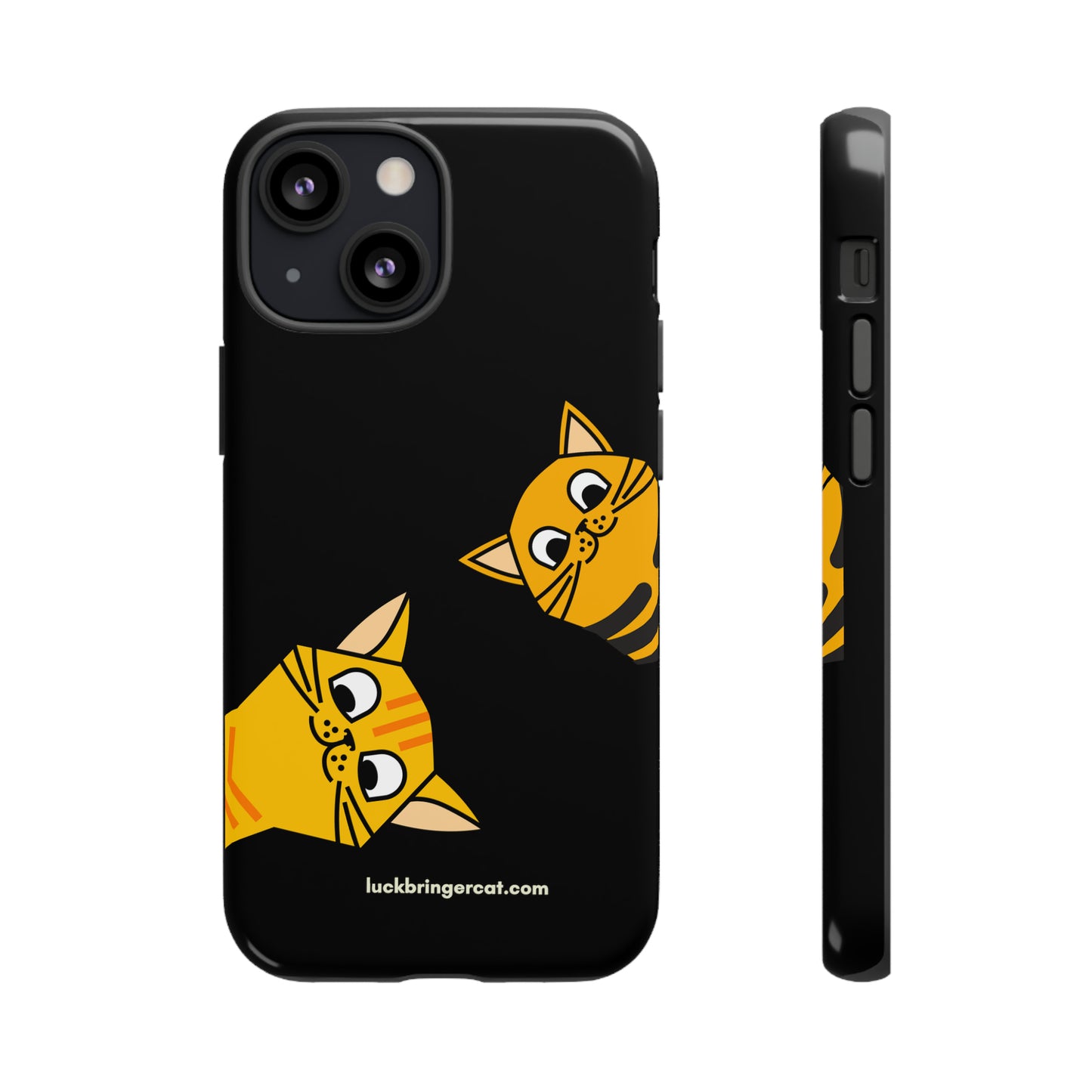 Cat Lovers Phone Case With Funny Orange Cats- iPhone, Samsung Galaxy and Google Pixel-Black