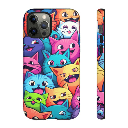 Premium-quality tough protective phone cases for iPhone and Samsung - Colourful Cats