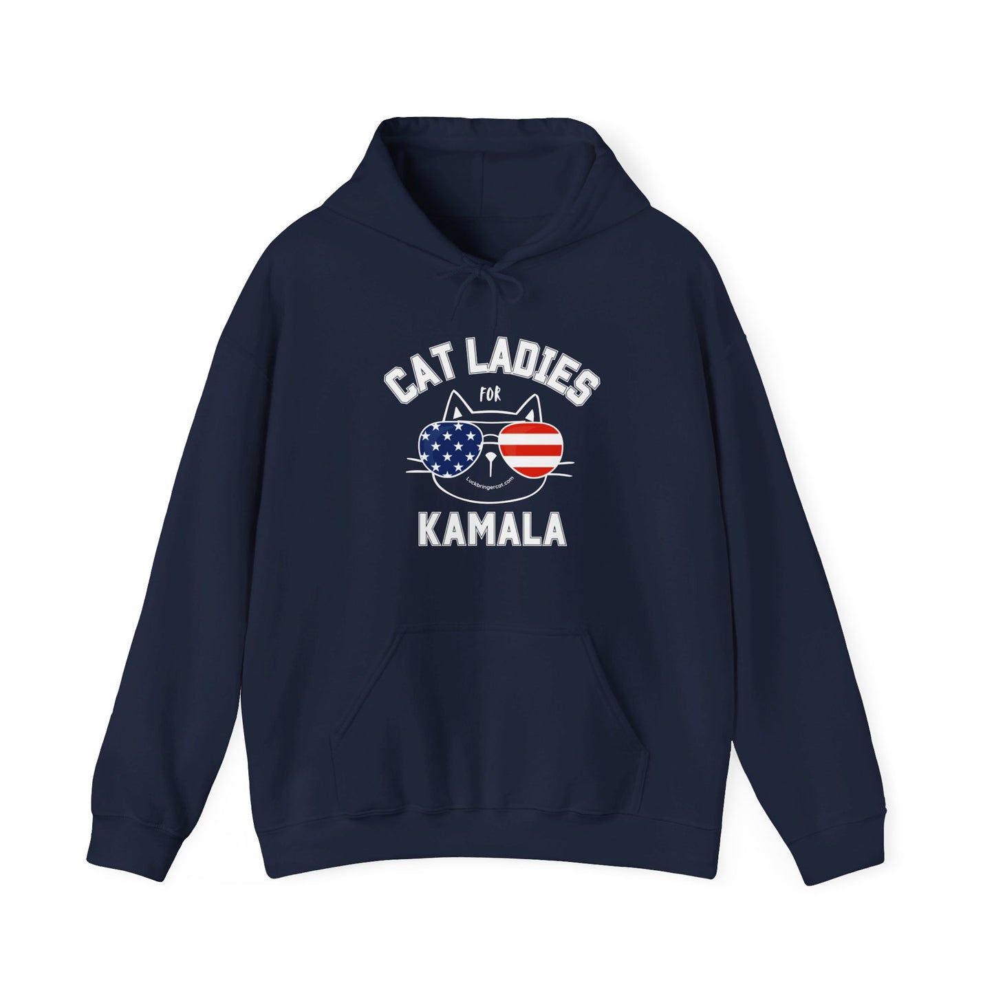 Cat Ladies For Kamala Harris Hooded Sweatshirt -2024 US Presidential Election Hoodie