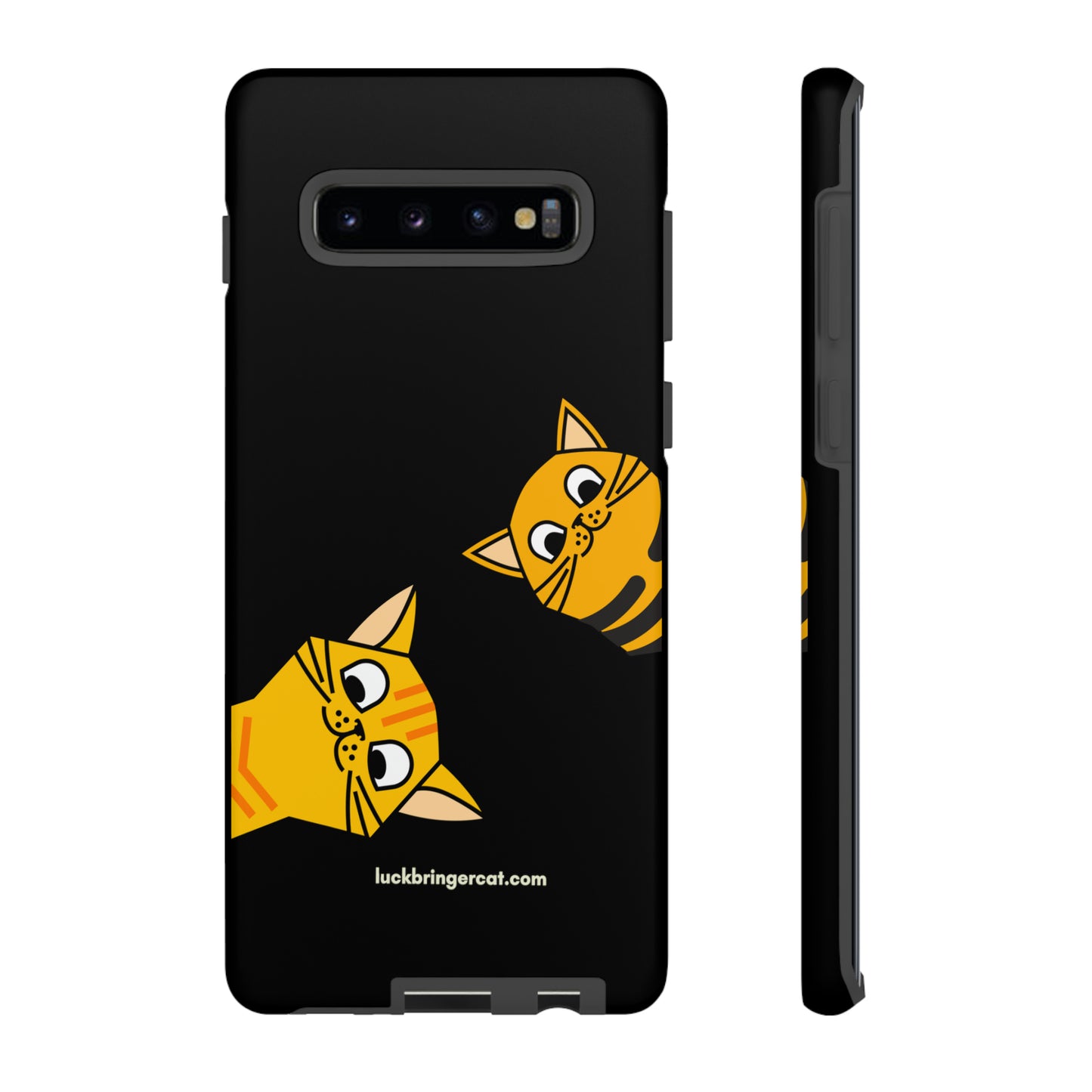 Cat Lovers Phone Case With Funny Orange Cats- iPhone, Samsung Galaxy and Google Pixel-Black