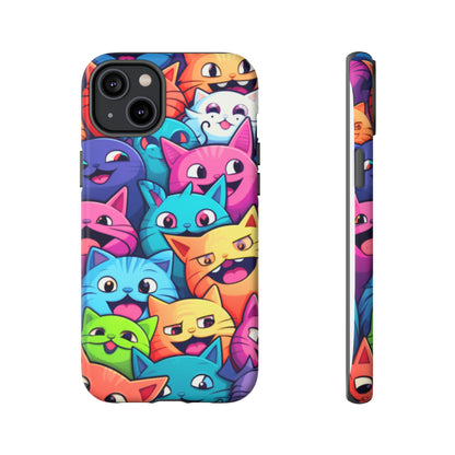 Premium-quality tough protective phone cases for iPhone and Samsung - Colourful Cats