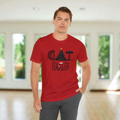 Cat Dad Christmas T-shirt With Black Cats Christmas Tree