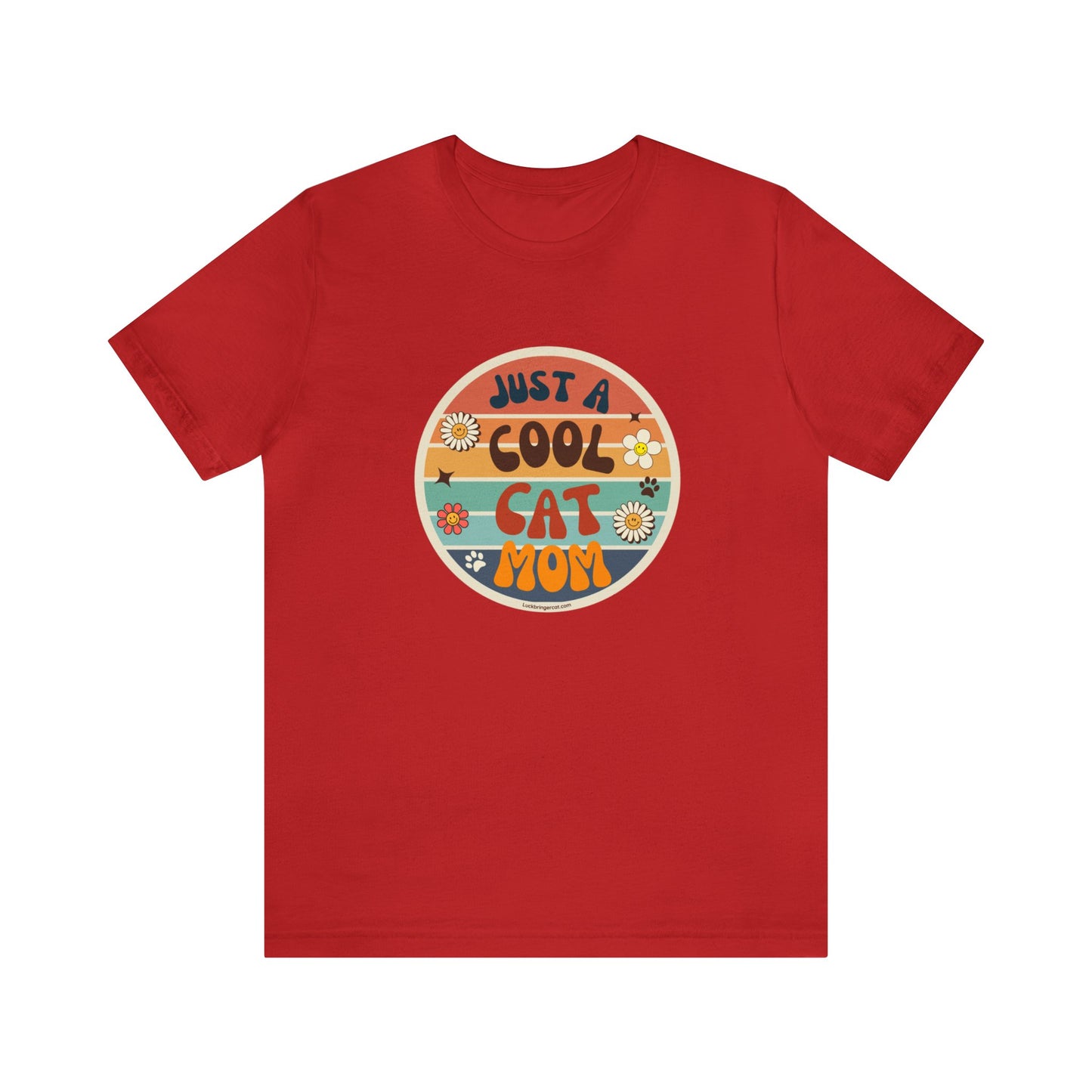 T-shirt-Just a Cool Cat Mom Shirt-Retro Style