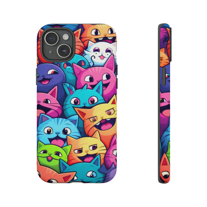 Premium-quality tough protective phone cases for iPhone and Samsung - Colourful Cats