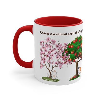 Four Seasons Coffee Mug for Cat Lovers - Change Is an Opportunity for New Beginnings