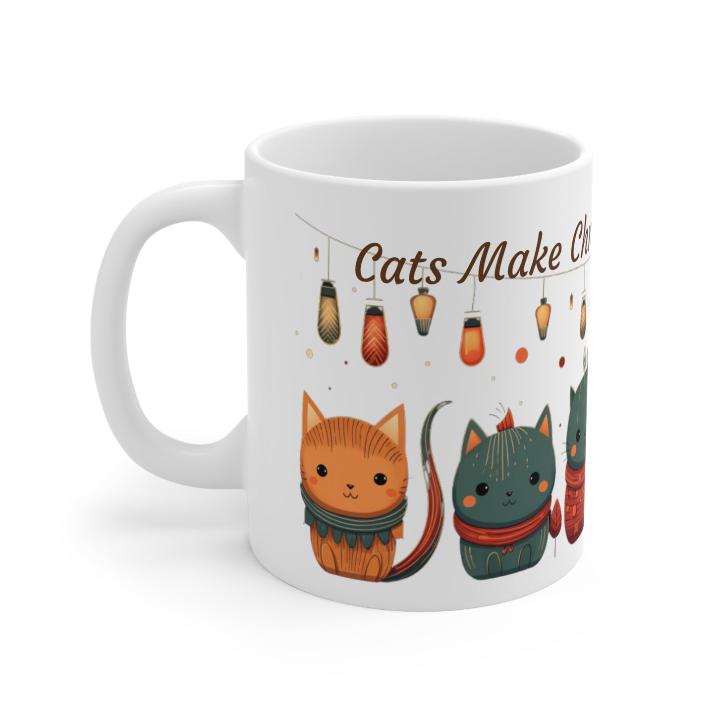 Cat Lovers Christmas Mug - Cats Make Christmas Meowgical