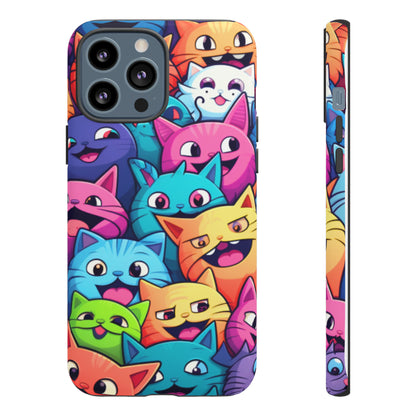 Premium-quality tough protective phone cases for iPhone and Samsung - Colourful Cats