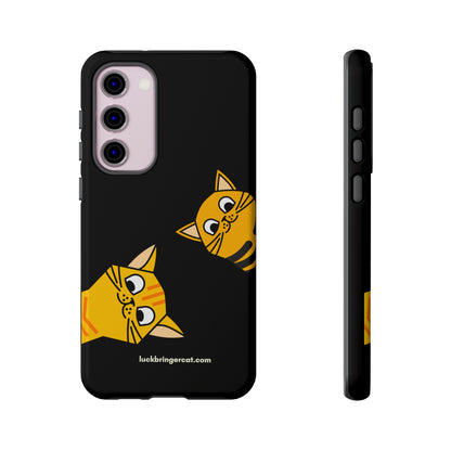 Cat Lovers Phone Case With Funny Orange Cats- iPhone, Samsung Galaxy and Google Pixel-Black